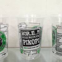 sablon cup plastik, sablon gelas plastik